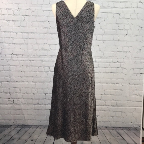 Vintage ADRIANNA PAPELL Beaded Silk Dress sz 8 - Picture 5 of 8